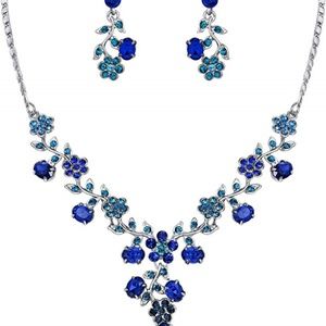 New EVER FAITH Flower Leaf Jewelery set